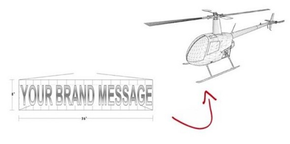 innovative billboards attached to helicopters