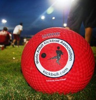 Group of friends playing WAKA Kickball